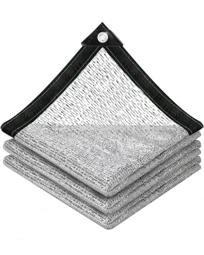 30% Reflective Aluminet Shade Cloth with Grommets Breathable Aluminum Shade Mesh for Light Cooling & Sun Protection Outdoor Shade Cover for Patio Pergola Garden RV & Car Shade(4x10FT)