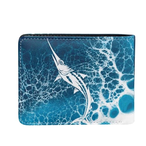 Image of Coldinair Ocean Shark Kids Wallet for Boys Novelty Leather Boys Wallet for Kids 4-12,Credit Card Cash Id Holder Cool Slim Bifold Small Coin Purses for Youth Teenager Child