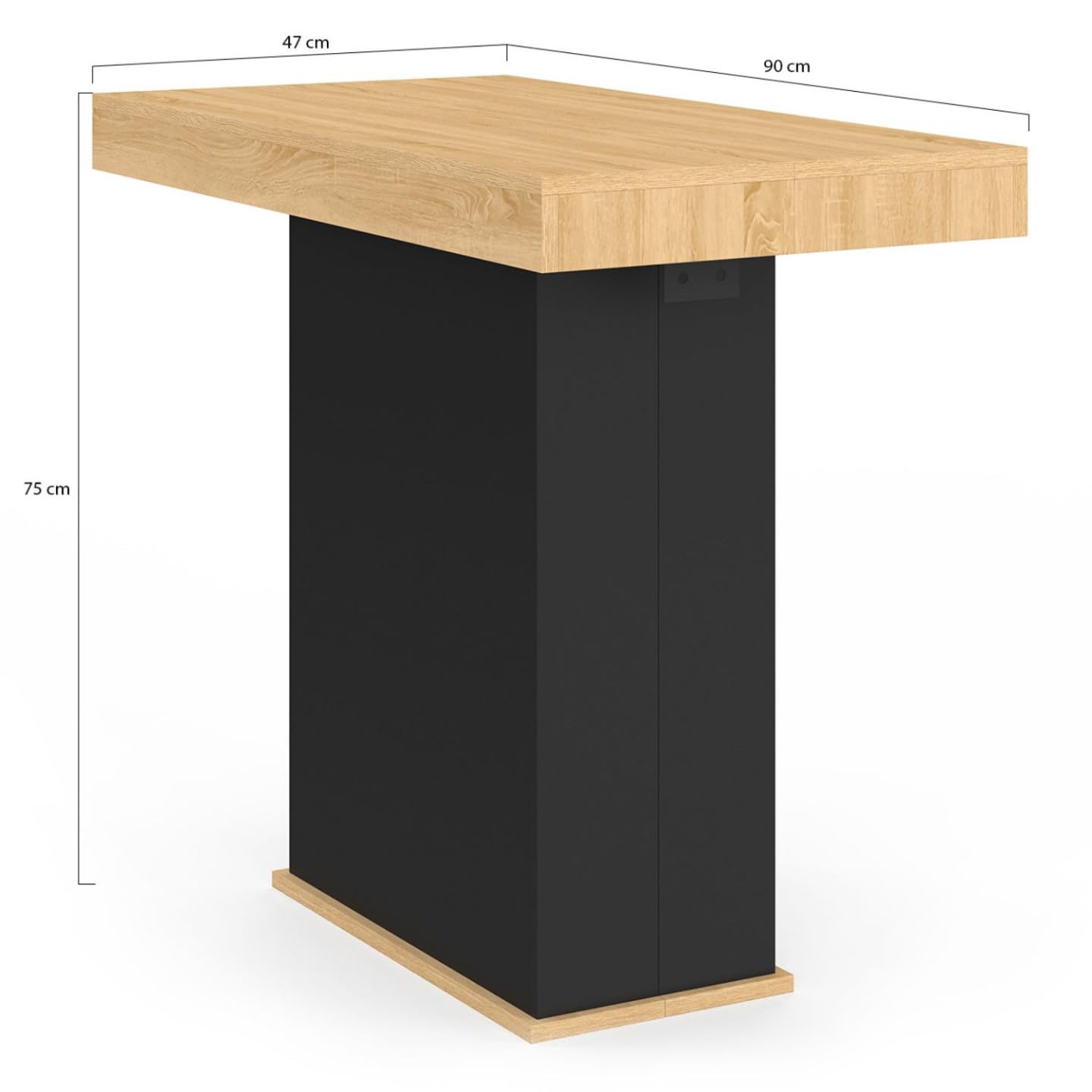 IDMarket - Mesa consola extensible Eden 14 personas 300 cm Madera y Negro