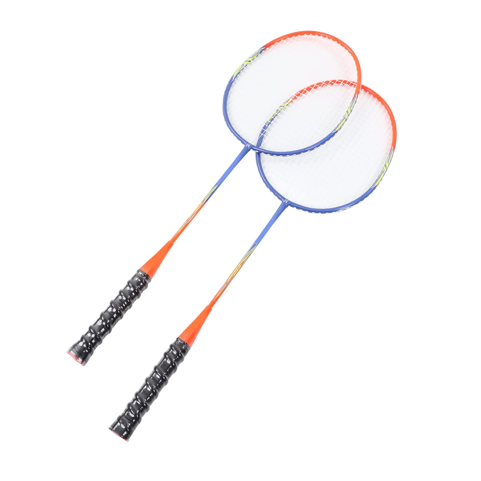 Set di Racchette da Badminton, 2 Racchette in Ferrolega Leggera in un Unico Pezzo per Principianti e Professionisti, Arancione, Portatile 26,0 Pollici