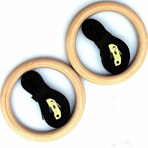 Anillas de Gimnasia Ajustables de Madera para Entrenamiento