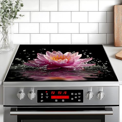 Image of Stove Top Cover for Home Decoration Kitchen Pad Washable Cooktop Covers Countertop Stove Protector Mat for Home Kitchen Cooktops (pink flower, 28 inchx20 inch)