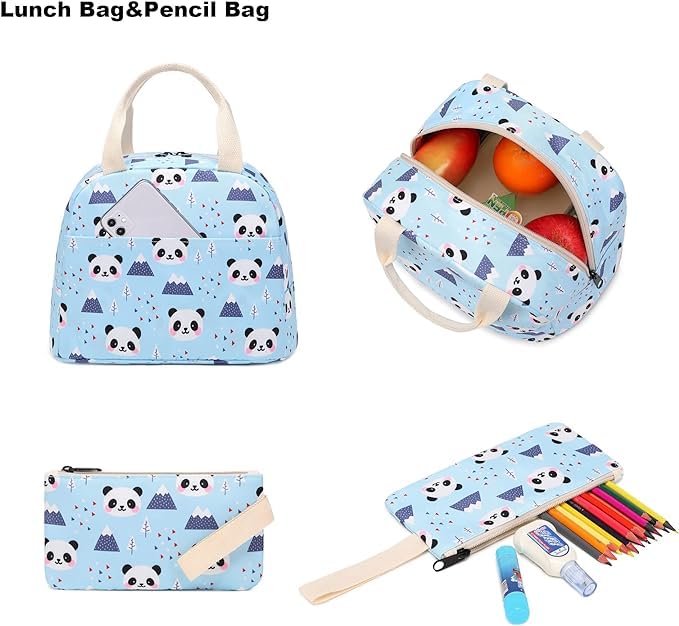 Image of 17-Inch School Backpack Set for Girls (3-in-1: Backpack + Lunch Bag + Pouch) | Padded Laptop Sleeve (Fits up to 16″) & Padded Shoulder Straps | Perfect for School, College & Travel