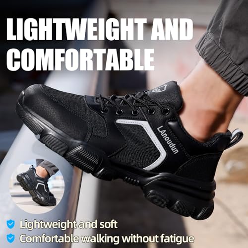 Image of Steel Toe Shoes for Men Lightweight Puncture Resistant Safety Footwear Work Shoes Men Safety Work Shoe Comfortable for Construction Warehouse Jobs