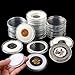 XYZsundy 40 Pcs 46MM Coin Capsules with 6 Sizes Foam Gaskets for Coin Collection American Silver Eagle Liberty Coin, Half Dollar,Bitcoin (40Pcs White Foam Gasket (20/25/30/35/40/46MM))