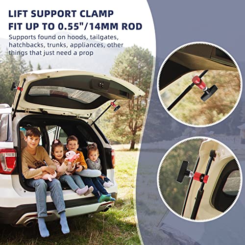 Image of Yahenda 4 Pcs 0.55 Inch Car Hood Prop Struts Clamp, Cars Lift Support Clamp Hood Lift Support Clip Strut for Car Rod Retaining Holder Tool