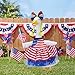 4th of July Porch Goose Outfit with American flag for 23 Inch Plastic & Cement Goose Statue,Patriotic Clothes & Costume Decor for Memorial Day & Independence Day Garden Lawn Patio Yard Outdoor