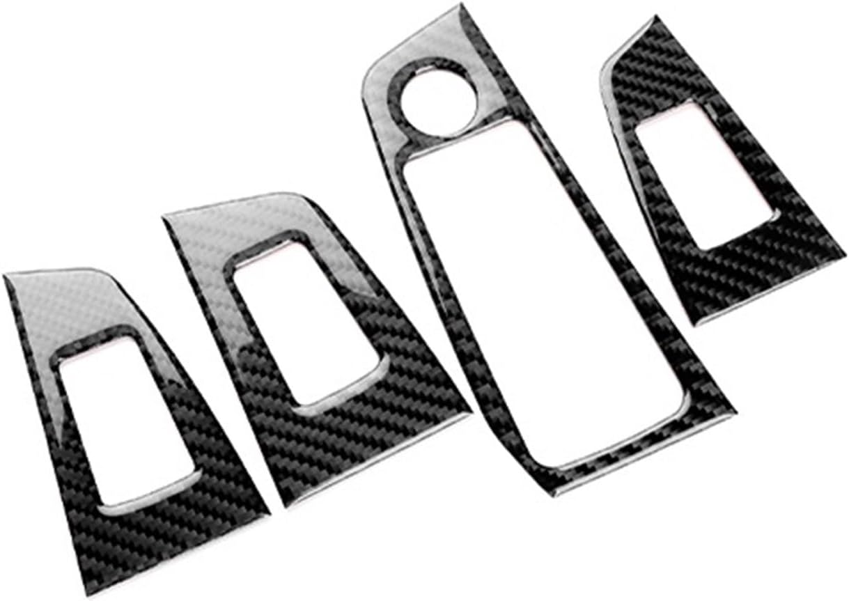 Car Door Window Lift Switch Button Frame Cover Interior Trim Carbon Fiber Sticker Styling Compatible for BMW 1 2 Series F40 F44 2020-2024(Black Carbon RHD,for BMW F44)