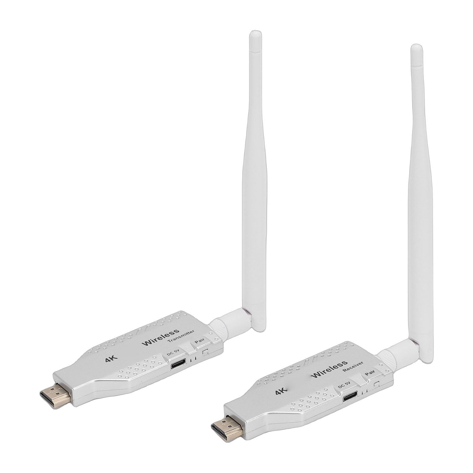 Yunseity Wireless HD Multimedia Interface Extender, 4K HDR Video Transmitter and Receiver 50M Range 5.8GHz with H.265 Compression, for Home Theater Projector TV Streaming