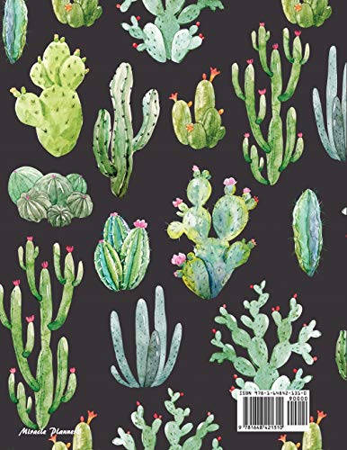 2021-2022 Monthly Planner: Large Two Year Planner with Beautiful Cactus Cover