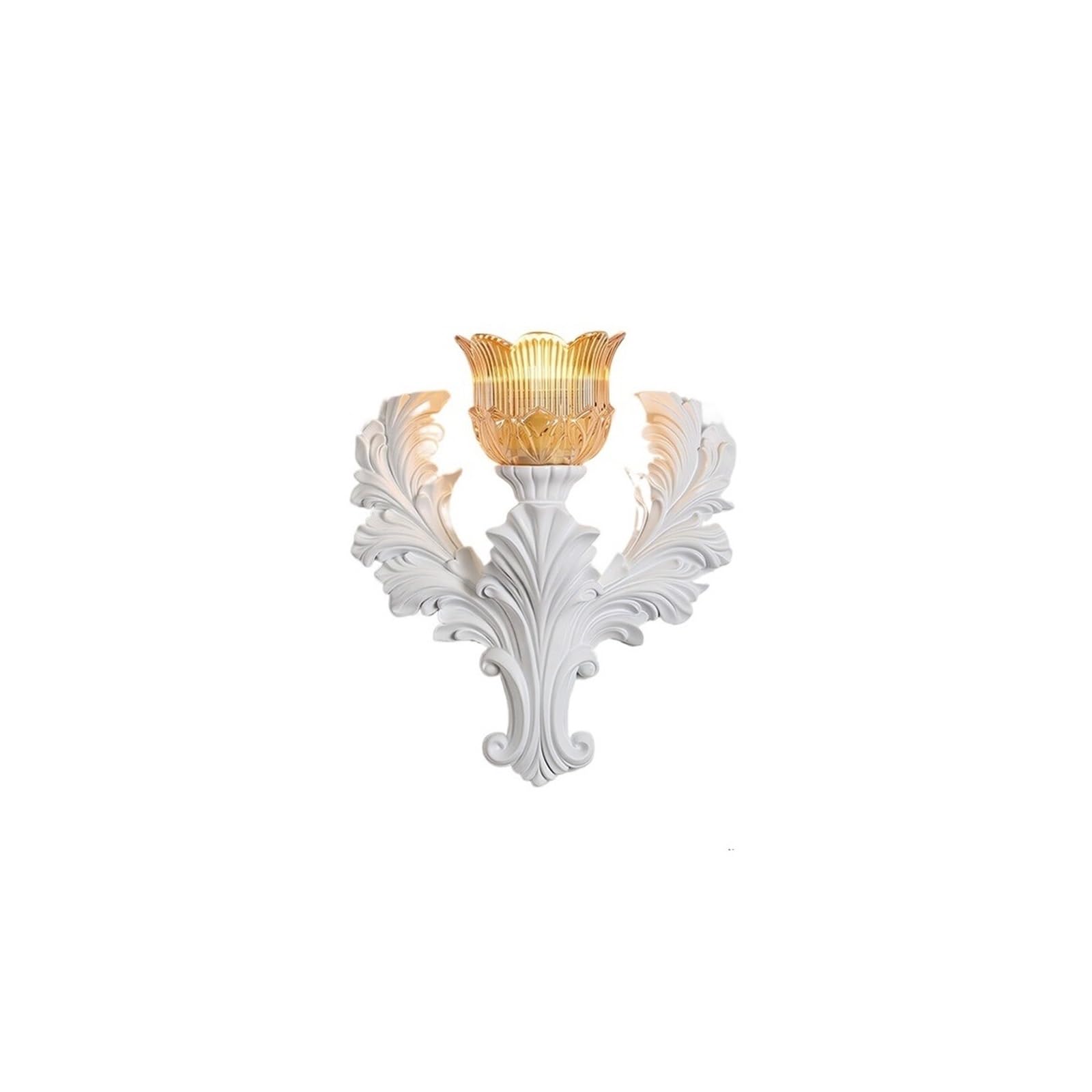 Wqqyu6hkf White Lights Wall Sconce Amber Tulip Glass Lamp For Bedroom Vanity Lamps(White)