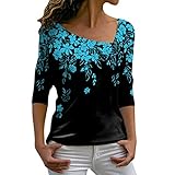 MKIUHNJ Umstandsmode Hose Mode Pullover Tops für Damen Frohe Weihnachten Print O-Ausschnitt Rundhals Fit Pullover Tops Lässige Langarm-Trainingshemden Lose Bluse Langarmshirt Mit Gummibund