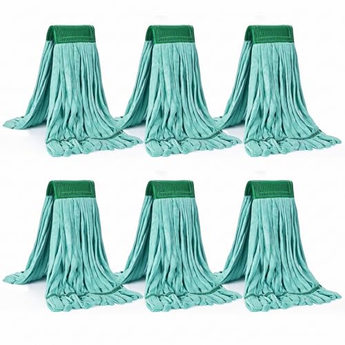 Image of Matthew Cleaning Microfiber Tube Mop(Large,Green,6Pack) Heavy Duty Mop Head Replacement,Excellent Absorbency,Premium launderability,Reusable,Loop end for Home,Commercial&Industrial Use