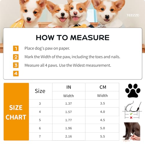 Teozzo Dog Boots Dog Snow Boots For Winter Dogs Boots & Paw Protector Warm Dog Booties For Puppy With Reflective Strip Dog Shoes For Small Medium Size Dogs 4Pcs Black Size5 thumb #3