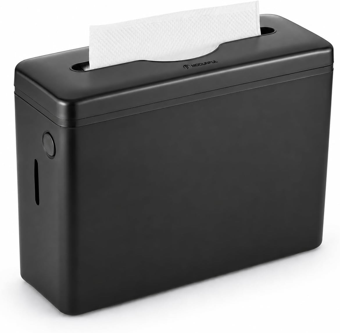 Dispensador de Toallas de Papel Multipliegue Encimera Negro Diseño Amplio Gran Capacidad | Base antideslizante resistente, tapa con botón cerrado, toalla de papel plegada Z/C modunful de 300 hojas para baño, cocina