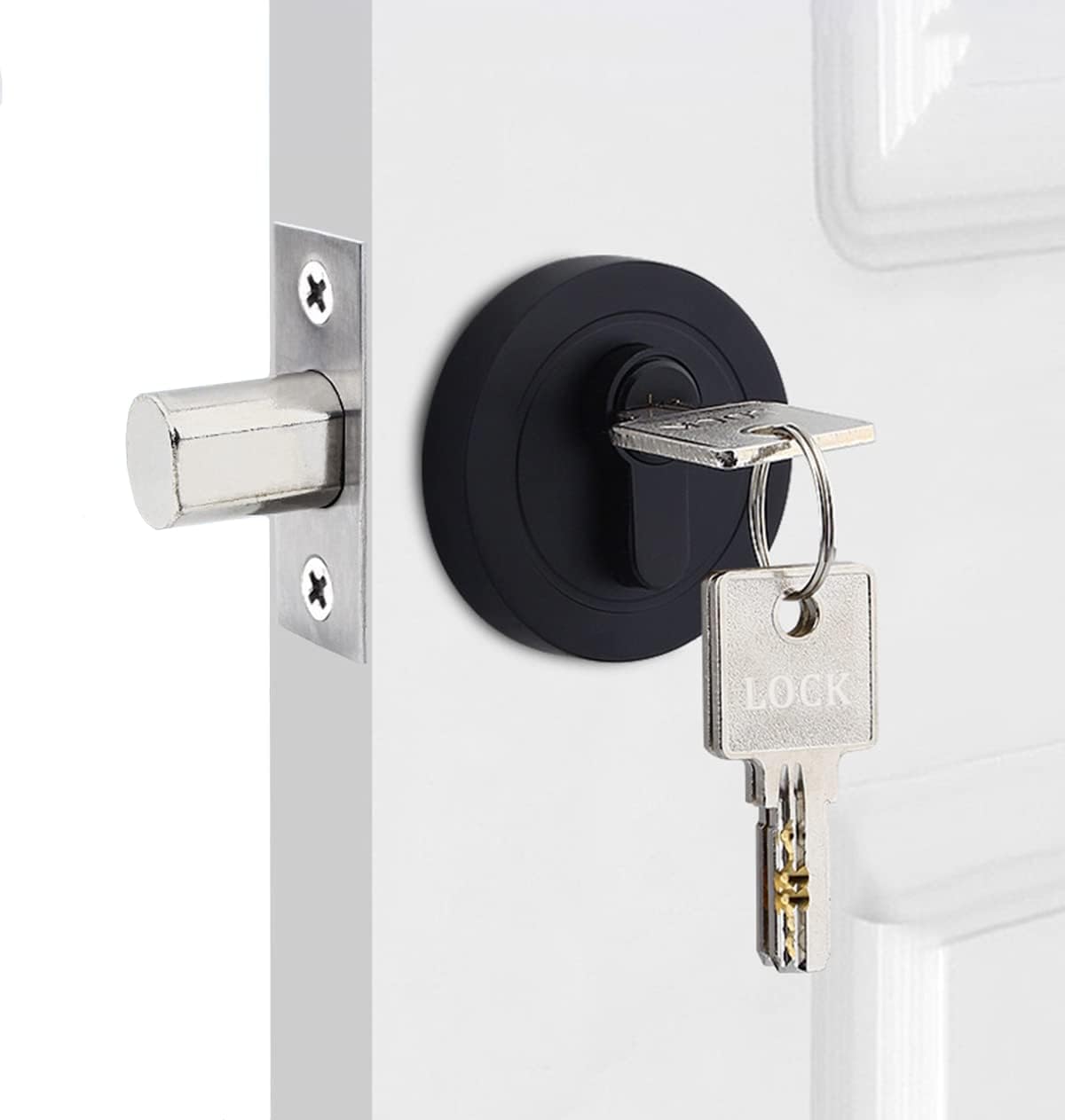 Qrity Single Zylinder Riegel, Türschloss mit Schlüsselverriegelung