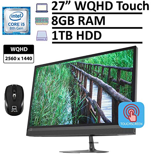 2020 Lenovo IdeaCentre 520-27ICB All-in-one Computer, 27" WQHD (2560x1440) 2K Touchscreen, 8th Gen