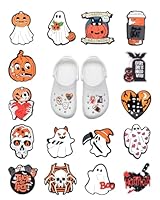 MOPZIJA 16PCS Schuh Charms Shoe Schuhanstecker für Crocs Anstecker Schuhanhänger Schuhe Charm für Schuhe DIY Dekorationen Kinderpartys Geschenk,halloween shoe charms,halloween-horror-stücke