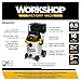 WORKSHOP Wet/Dry Vacs Shop Vacuum WS1600SS 16-Gallon 6.5 Peak HP Stainless Steel Wet Dry Vacuum Cleaner with Filter, Dust Bag, Hose, Attachments and Cart for Heavy Duty Professional Cleaning