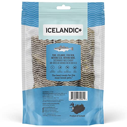 Icelandic+ Plus Cod Skin 5" Short Hand Wrapped Dog Chew Stick, 3-Pack, 2.8-Oz Bag #TOP1