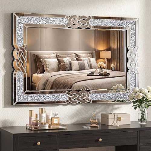 Image of Bathroom Vanity Mirrors for Over Sink, 30x46 Inche Bedroom Mirrors for Wall, Wall Mirrors Decorative for Living Room, Decorative Mirror for Decor, Entryway Wall-Mounted Mirror