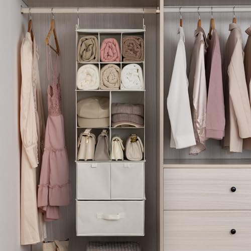 GRANNY SAYS Hängender Schrankorganizer mit Schubladen, 6 Regalteiler Hängender Schrankorganizer, tragbare, Faltbare Hängeregal für Schrank… – Ansicht 2