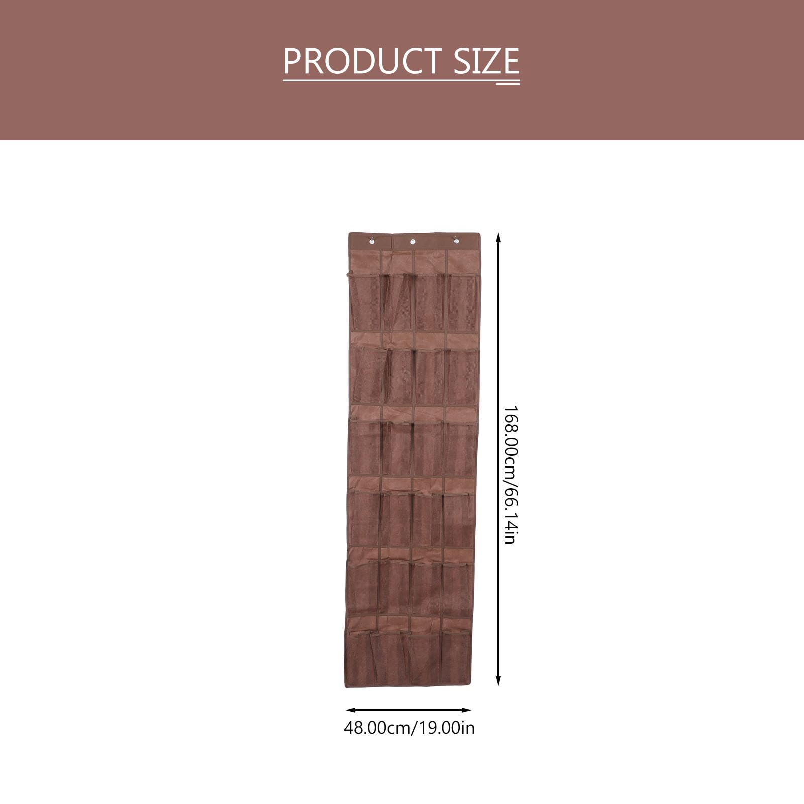 Zapatero para colocar sobre la puerta, tela no tejida de 24 unidades, color café, 48 x 168 cm, perfecto para oficina, baño o armario