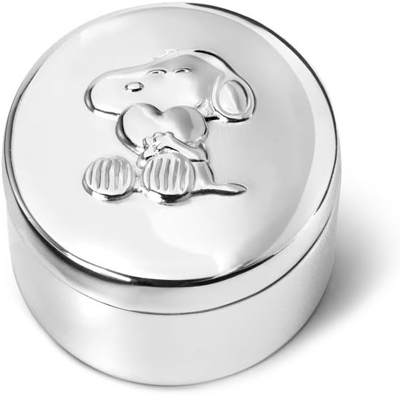Zilverstad First Tooth/haircurl Box Snoopy, Zinc alloy, Silver Coloured, 55x45x22mm
