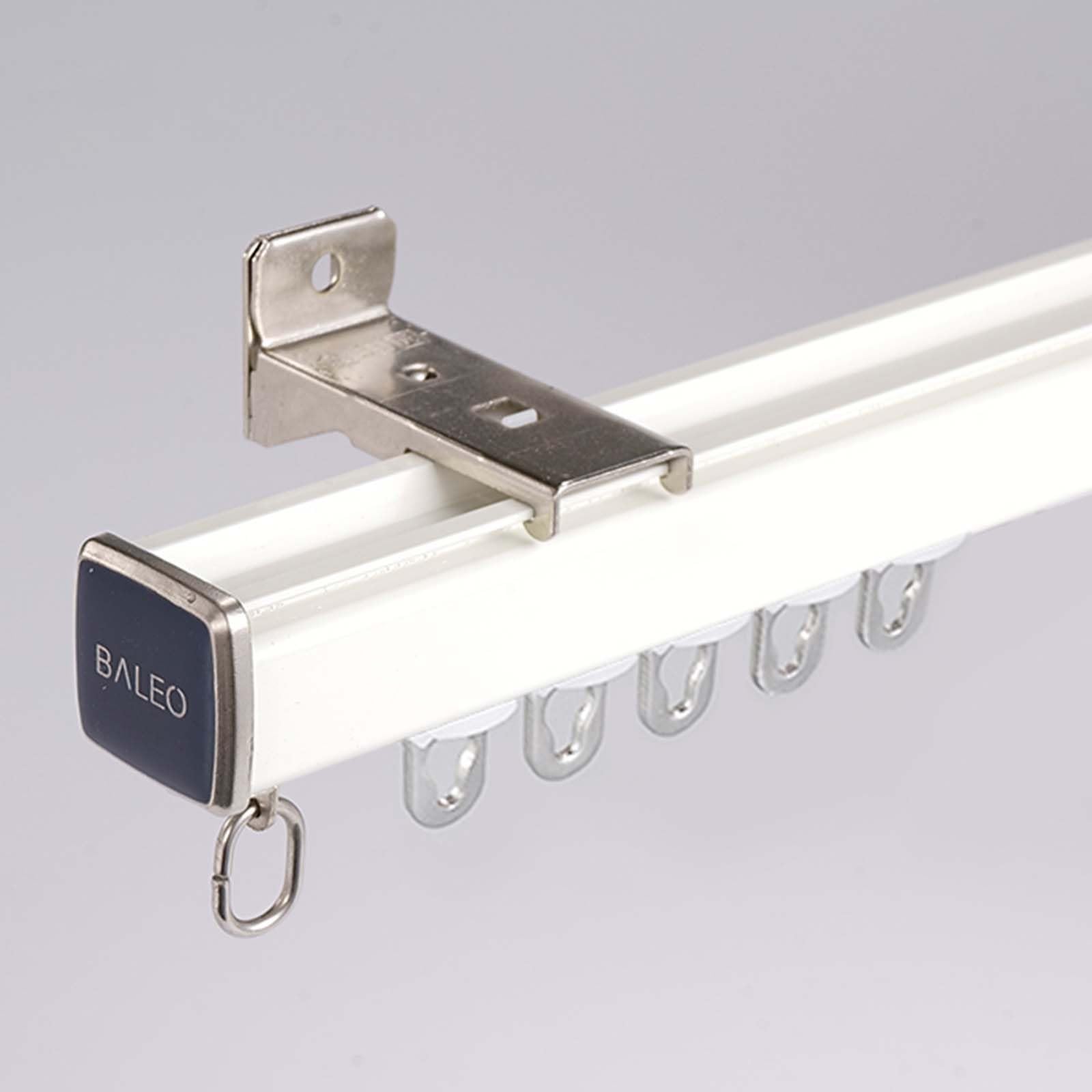 de rail de rideau, rail de rideau mural en métal, rails et raccords de rideau en or rose champagne, long 1 2 3 4 5 6 7 système de rail de rideau de 8 m pour rideau lourd (couleur : blanc, (blanc 1 m)
