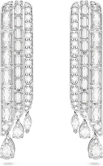 Boucles d'oreilles Hyperbola de Swarovski les parures blanches en coupe mixte pour vos soirées