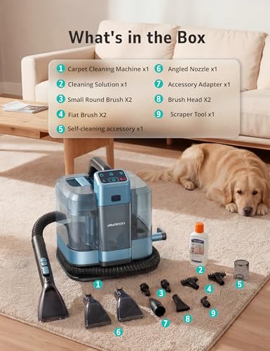Image of Aspiron Carpet Cleaner,Fast Heating Steamer,Carpet Cleaner Machine for Home,Hot /Cold Water & Steam Wash,Spot Cleaner,20Kpa Powerful Suction,300ML Solution,for Carpet,Upholstery,Sofa,Pet Stain,Car
