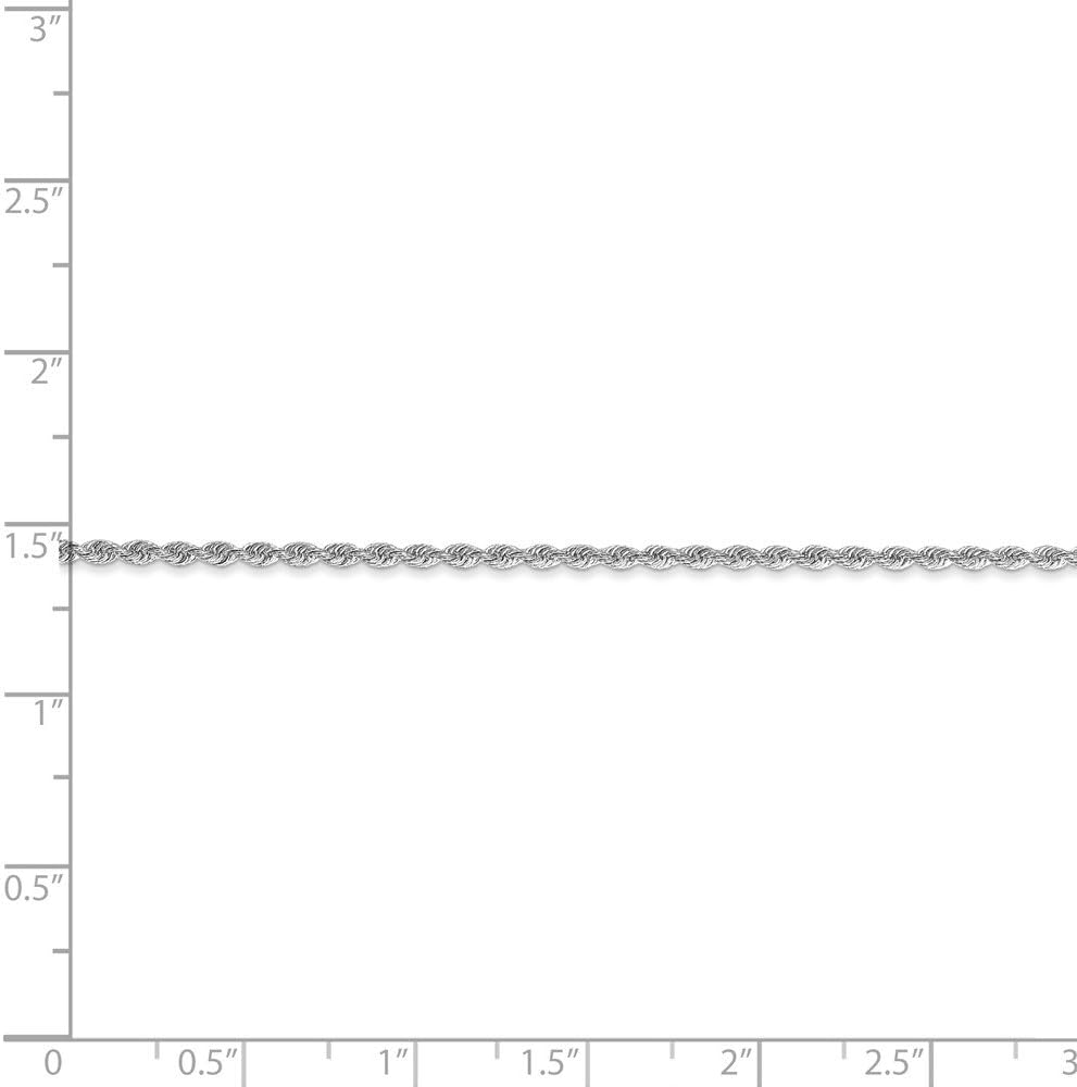 Solid 14K White Gold 1.75mm Handmade Regular Rope Chain - Image 4