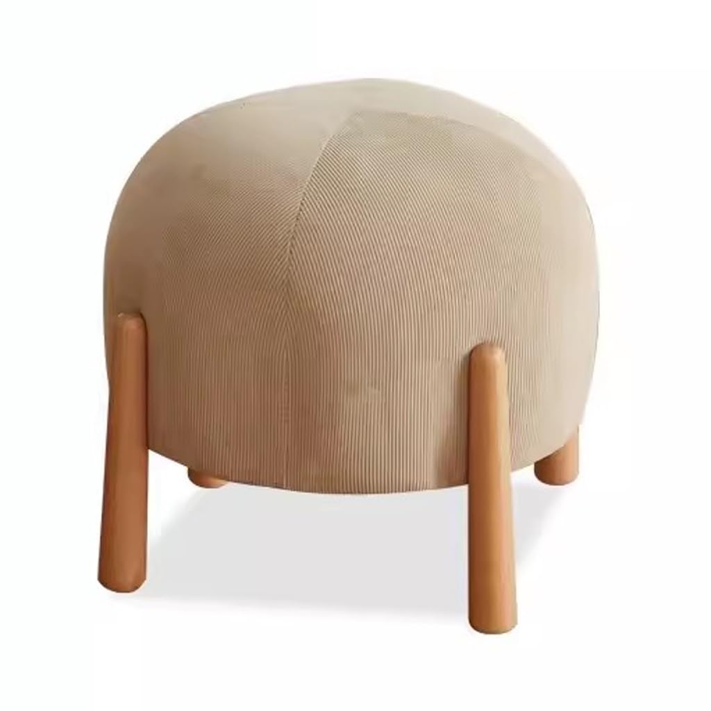 Repose-pieds ottoman minimaliste et pouf de salon rond en tissu doux
