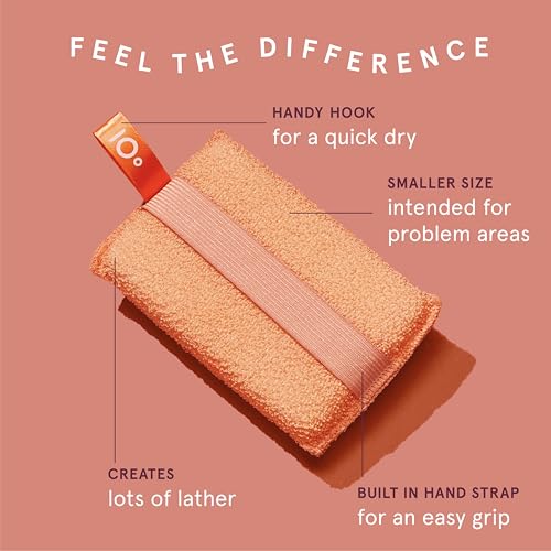 Cleanlogic Bath and Body Exfoliating Body Scrubber, Small Exfoliator Tool for Smooth and Softer Skin, Daily Skincare Routine, Assorted Colors, 3 Count Value Pack