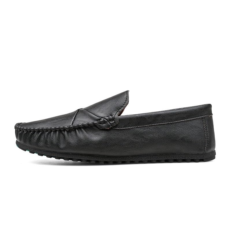 Mens Loafers Shoe Apron Toe Vegan Leather Solid Color Moccasins Shoes Comfortable Flat Heel Anti-Slip Wedding Slip On2