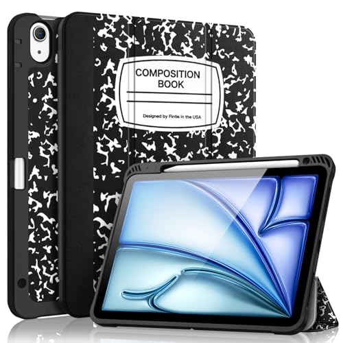Fintie SlimShell Case for iPad Air 11-inch M4/M3/M2 (2026/2025/2024), iPad Air 5th / 4th Generation (2022/2020) 10.9 Inch - Flexible Soft TPU Back Cover with Pencil Holder, Composition Book