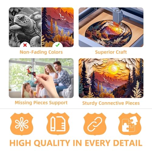 Puzzle de madera Sunset Forest para adultos 100 piezas, modelo LZPT979 miniatura 4
