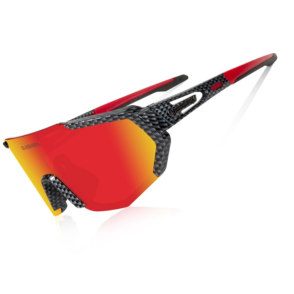 Queshark Polarizzati Anti-UV con 3 o 5 Lenti Occhiali da Ciclismo Bici MTB Intercambiabili per Sport Uomo Donna Guida Pesca Golf Baseball Corsa
