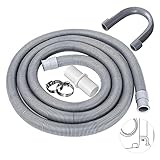 【Dimensiones】 Diámetro interior 2,3 cm / 1 pulgada, el extremo de la manguera está conectado con 2 cm (0,8 pulgadas), la longitud total de la manguera de desagüe es 1,5 metros, el diámetro del adaptador blanco es 2,1 cm (0,8 pulgadas) y es Apto para interior directo de 20 mm. La mayoría de las tuberías de agua vienen con abrazaderas para hacer la conexión más ajustada (mida el tamaño de salida de la máquina antes de realizar el pedido).