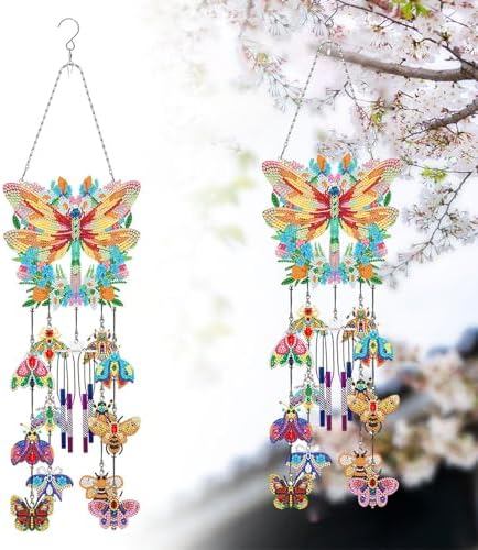 Diamond Painting Noel Diamond Painting Lot De 5 Pendentifs Attrape-Soleil, Noël Peinture Diamant, Carillons éoliens Diamant Painting