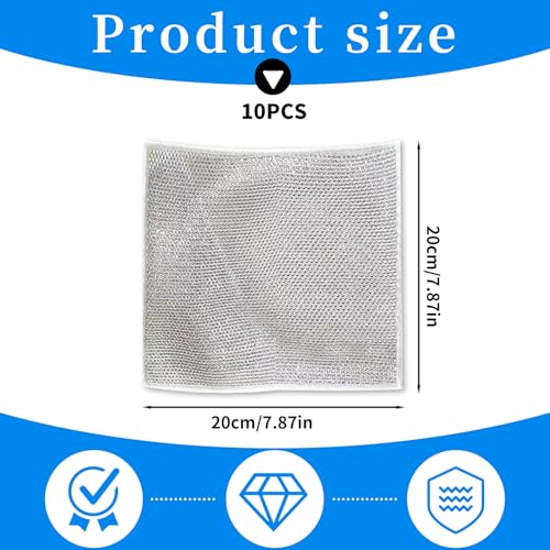 10 Stück Magisches Reinigungstuch Reinigungstücher,Mehrzweck Geschirrspüllappen Doppelschicht,für Nass Trocken,Wiederverwendbar Putztücher,Küchen Lappen Pfanne Topf Herd Nasses Trockenes,Doppellagiges