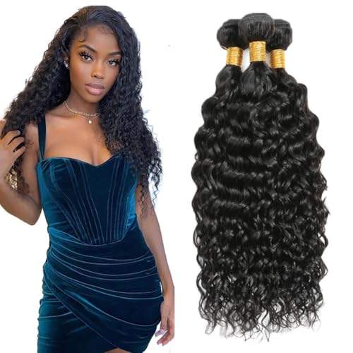 Tissage naturel cheveux humain water wave sans perte grâce à la double trame remy hair