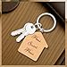 Giftana Home Sweet Home Wood Keychain for Men and Women, New House Keyring, Housewarming Gifts Key Chain Real Estate Gifts Buying and Selling Keychain (Beige)