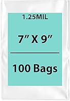 Vista 8 de Bolsas de polietileno planas transparentes de varios tamaños, 8 x 10 pulgadas y 100 bolsas de 1.25 mil, embalaje de plástico plano con parte