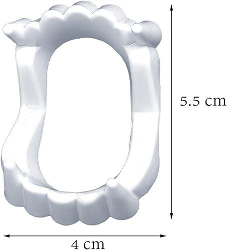 Miniatura 2 de DelightBox 12 colmillos de vampiro dientes de plástico accesorios de disfraces recuerdos de fiesta