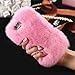Vovotrade pour l'iPhone 6 / 6S 4.7 '' Chaud Laine Fluffy Villi Fourrure en Peluche Bling Housse Etui(Rose)