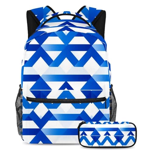 Cartables de grande capacité Blue Flag Art Print 101 pour soulager le dos des adolescents
