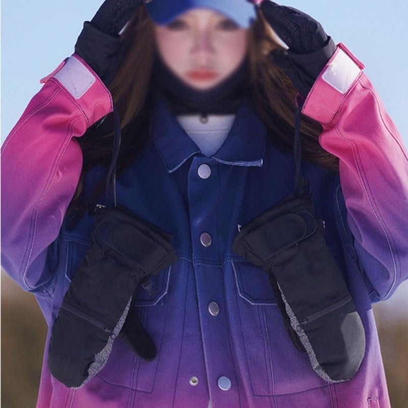 Ski Gloves Men's Women's Wrist Guards Cold-Proof Warm for Outdoor Sports and Daily Use