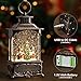 Gorrzai Christmas Snow Globe Lantern with Music Timer Swirling Glitter, Lighted Christmas Decorations Indoor Light Up Musical Lantern Holiday Decor Gift, Forest House Scene, USB or Battery Operated