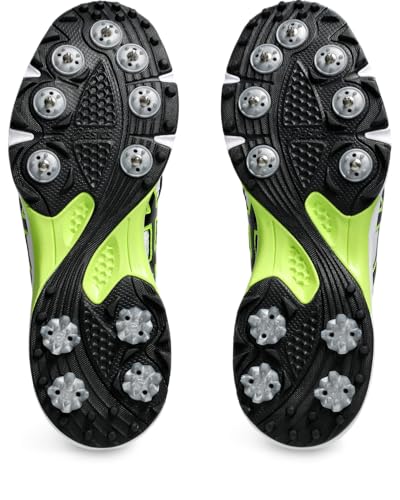 Image of ASICS Men's Gel-Gully 7 Cricket Shoe (White /Safety Yellow)
